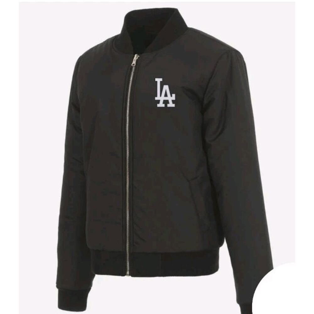 Los Angeles Dodgers Reversible Women's Fleece Jacket JH Design LA Zip MLB Sz L